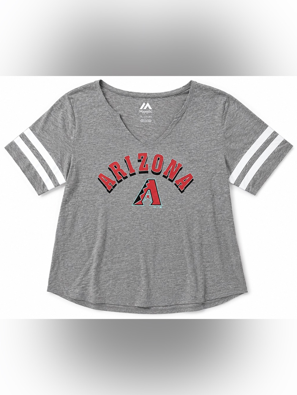 Majestic Grey Arizona Graphic Tee with Red and Teal Accents